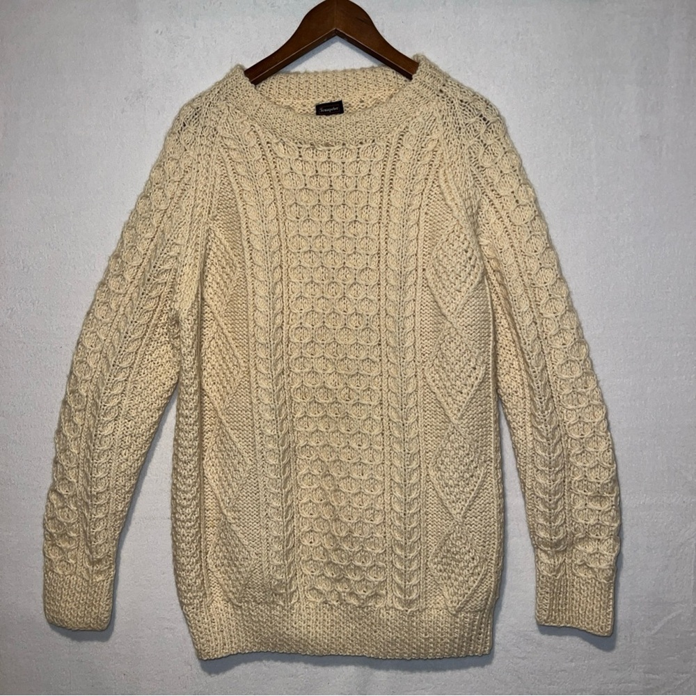 Men's Trumpeter Fisherman Cream Cable Knit Sweater